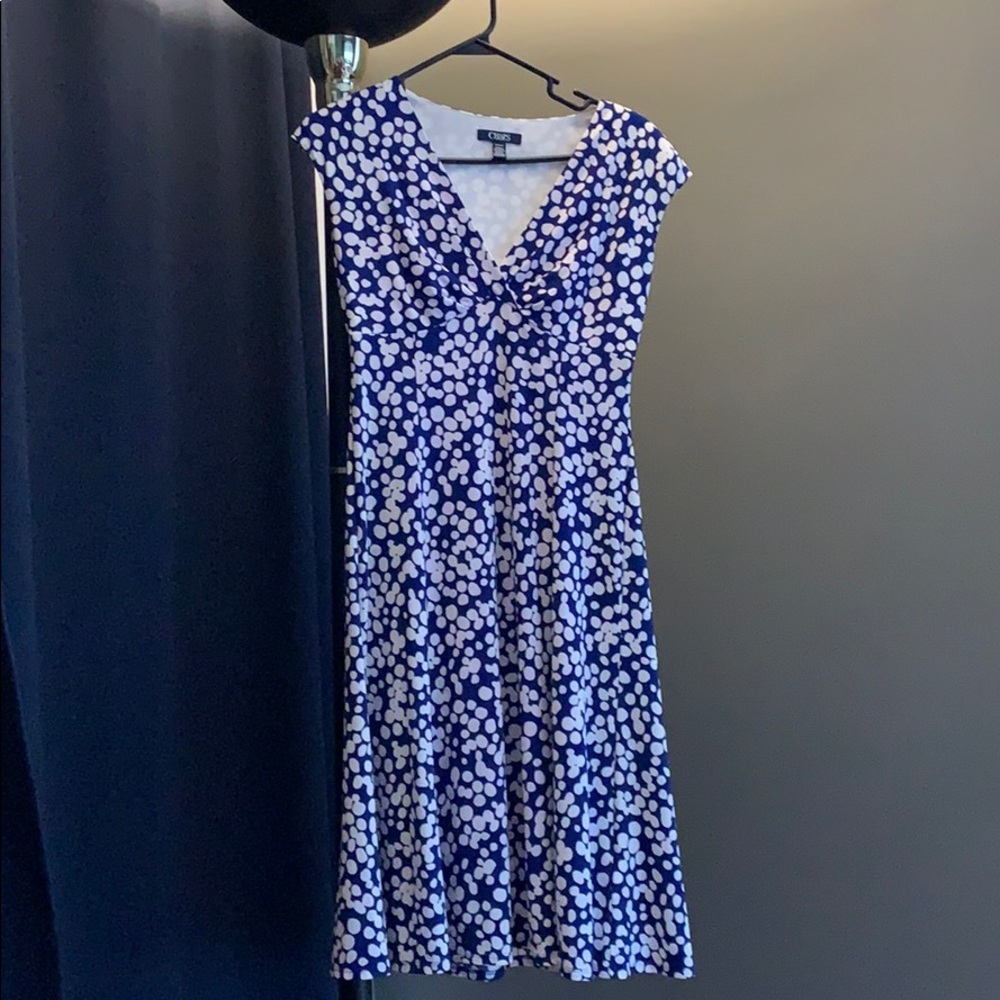 Blue and white polka dot dress, almost new.